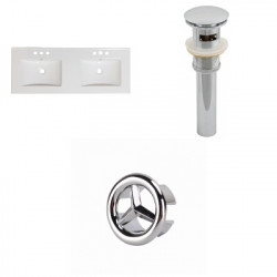 American Imaginations AI-21637 48-in. W 3H4-in. Ceramic Top Set In White Color - Overflow Drain Incl.