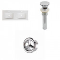 American Imaginations AI-21701 59-in. W 1 Hole Ceramic Top Set In White Color - Overflow Drain Incl.