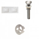 American Imaginations AI-21704 59-in. W 1 Hole Ceramic Top Set In White Color - Overflow Drain Incl.