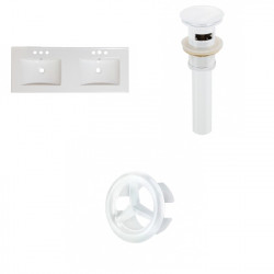 American Imaginations AI-21711 59-in. W 3H4-in. Ceramic Top Set In White Color - Overflow Drain Incl.