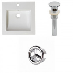 American Imaginations AI-21725 21.5-in. W 1 Hole Ceramic Top Set In White Color - Overflow Drain Incl.