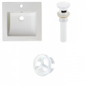 American Imaginations AI-21727 21.5-in. W 1 Hole Ceramic Top Set In White Color - Overflow Drain Incl.