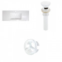 American Imaginations AI-21799 39.75-in. W 1 Hole Ceramic Top Set In White Color - Overflow Drain Incl.