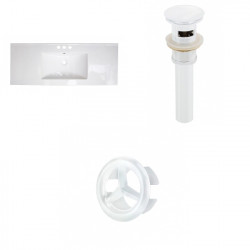 American Imaginations AI-21807 39.75-in. W 3H4-in. Ceramic Top Set In White Color - Overflow Drain Incl.