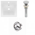 American Imaginations AI-21821 16.5-in. W 1 Hole Ceramic Top Set In White Color - Overflow Drain Incl.