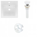 American Imaginations AI-21823 16.5-in. W 1 Hole Ceramic Top Set In White Color - Overflow Drain Incl.