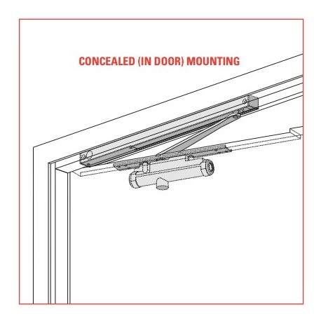 LCN 3130SE 3134SE-LONG-691RHWMS Series Concealed Mounting Single Point Hold Open Door Closer