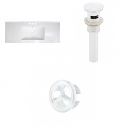 American Imaginations AI-21975 48.75-in. W 3H4-in. Ceramic Top Set In White Color - Overflow Drain Incl.