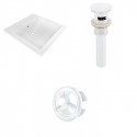 American Imaginations AI-22015 21.5-in. W 1 Hole Ceramic Top Set In White Color - Overflow Drain Incl.