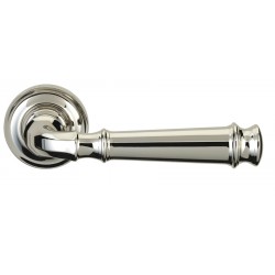 Omnia 904/55 Traditional Solid Brass Lever w/2-3/16" (55mm) dia. rose