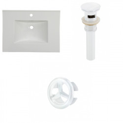 American Imaginations AI-22063 30.75-in. W 1 Hole Ceramic Top Set In White Color - Overflow Drain Incl.