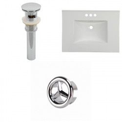 American Imaginations AI-22069 30.75-in. W 3H4-in. Ceramic Top Set In White Color - Overflow Drain Incl.