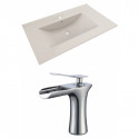 American Imaginations AI-22119 35.5-in. W 1 Hole Ceramic Top Set In Biscuit Color - CUPC Faucet Incl.