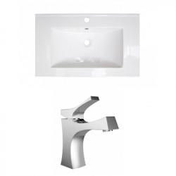 American Imaginations AI-22146 32-in. W 1 Hole Ceramic Top Set In White Color - CUPC Faucet Incl.