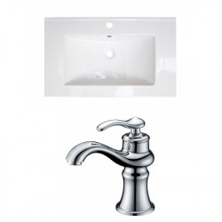 American Imaginations AI-22147 32-in. W 1 Hole Ceramic Top Set In White Color - CUPC Faucet Incl.