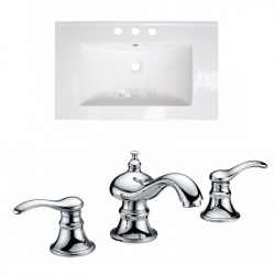 American Imaginations AI-22156 32-in. W 3H8-in. Ceramic Top Set In White Color - CUPC Faucet Incl.