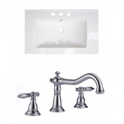 American Imaginations AI-22159 32-in. W 3H8-in. Ceramic Top Set In White Color - CUPC Faucet Incl.