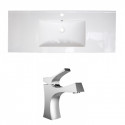 American Imaginations AI-22163 48-in. W 1 Hole Ceramic Top Set In White Color - CUPC Faucet Incl.