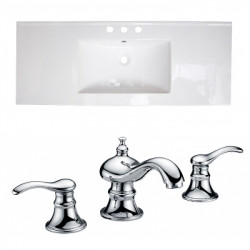American Imaginations AI-22173 48-in. W 3H8-in. Ceramic Top Set In White Color - CUPC Faucet Incl.