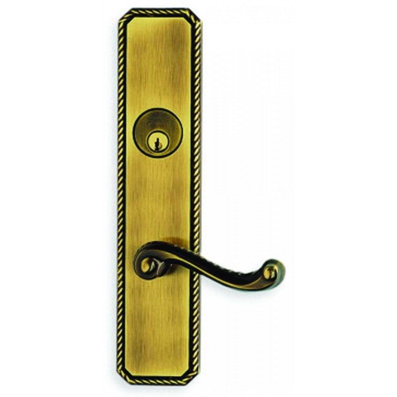 Omnia D24570 Exterior Traditional Deadbolt Entrance Lever Lockset - Solid Brass