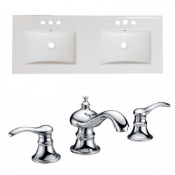 American Imaginations AI-22200 48-in. W 3H8-in. Ceramic Top Set In White Color - CUPC Faucet Incl.