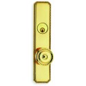 Omnia D25430A00.34.4 KA0 Exterior Traditional Beaded Deadbolt Entrance Knob Lockset - Solid Brass