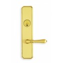 Omnia 11752N00L10 Exterior Traditional Mortise Entrance Lever Lockset with Plate - Solid Brass