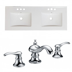 American Imaginations AI-22225 59-in. W 3H8-in. Ceramic Top Set In White Color - CUPC Faucet Incl.