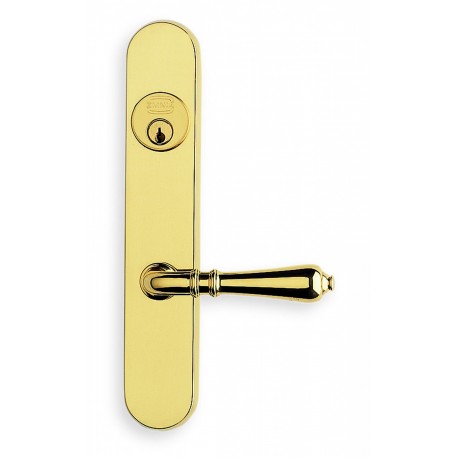 Omnia 65752AC15R40 Traditional Narrow Backset Lever Lockset - Solid Brass