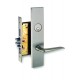 Omnia 12042N00L20 Exterior Modern Mortise Entrance Lever Lockset w/ Plate - Solid Brass