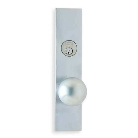 Omnia 12198F60L20 Exterior Modern Mortise Entrance Knob Lockset with Plate – Solid Brass