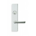 Omnia 12368A00L20 Exterior Modern Mortise Entrance Lever Lockset w/ Plate - Solid Brass