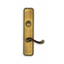 Omnia 2457024570F0025L5A0 Exterior Traditional Mortise Entrance Lever Lockset with Plate - Solid Brass