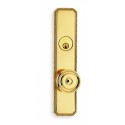 Omnia 25430F00L10 Exterior Traditional Mortise Beaded Entrance Knob Lockset with Plates - Solid Brass