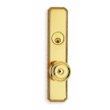 Omnia 25430J0025R20 Exterior Traditional Mortise Beaded Entrance Knob Lockset with Plates - Solid Brass