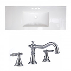 American Imaginations AI-22335 48.75-in. W 3H8-in. Ceramic Top Set In White Color - CUPC Faucet Incl.