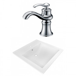 American Imaginations AI-22357 21.5-in. W 1 Hole Ceramic Top Set In White Color - CUPC Faucet Incl.