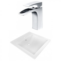 American Imaginations AI-22360 21.5-in. W 1 Hole Ceramic Top Set In White Color - CUPC Faucet Incl.