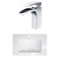 American Imaginations AI-22369 24-in. W 1 Hole Ceramic Top Set In White Color - CUPC Faucet Incl.