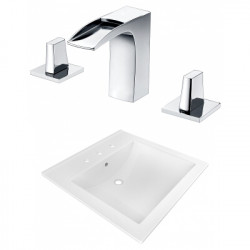 American Imaginations AI-22377 21.5-in. W 3H8-in. Ceramic Top Set In White Color - CUPC Faucet Incl.