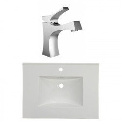 American Imaginations AI-22390 30.75-in. W 1 Hole Ceramic Top Set In White Color - CUPC Faucet Incl.