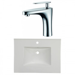 American Imaginations AI-22392 30.75-in. W 1 Hole Ceramic Top Set In White Color - CUPC Faucet Incl.