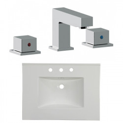 American Imaginations AI-22405 30.75-in. W 3H8-in. Ceramic Top Set In White Color - CUPC Faucet Incl.