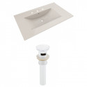 American Imaginations AI-23479 35.5-in. W 3H8-in. Ceramic Top Set In Biscuit Color - Overflow Drain Incl.