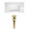 American Imaginations AI-23497 32-in. W 1 Hole Ceramic Top Set In White Color - Overflow Drain Incl.