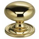 Omnia 9158-30 Solid Brass Simple Cabinet Knob 1-3/16"