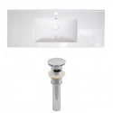 American Imaginations AI-23545 48-in. W 1 Hole Ceramic Top Set In White Color - Overflow Drain Incl.