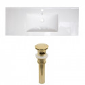 American Imaginations AI-23551 48-in. W 1 Hole Ceramic Top Set In White Color - Overflow Drain Incl.