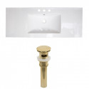 American Imaginations AI-23559 48-in. W 3H8-in. Ceramic Top Set In White Color - Overflow Drain Incl.