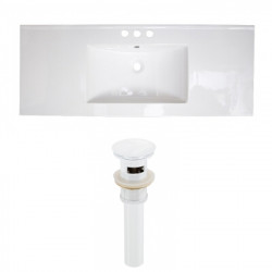 American Imaginations AI-23579 48-in. W 3H4-in. Ceramic Top Set In White Color - Overflow Drain Incl.